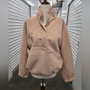 Free People Cream Fleece Sweatshirt